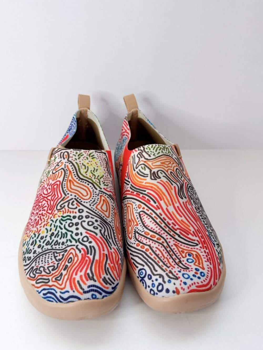 Women’s Size 9 UIN Colorful Doodle Art Slip-On Shoes Abstract Casual Flats